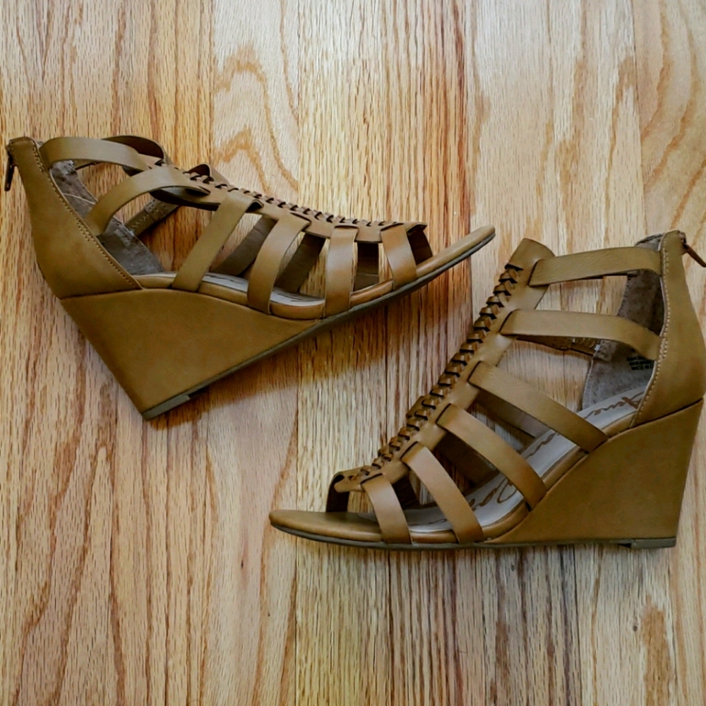 Tan Wedge Sandals